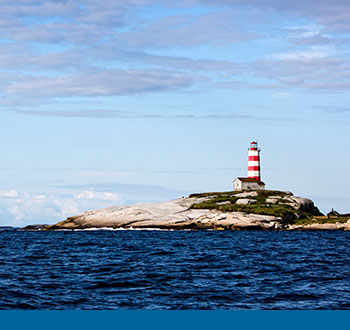 Nova Scotia landscape with lighthouse